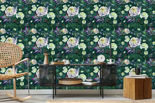 Behang Vintage Pioenrozen Bloemen - Afbeelding 5
