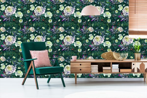 Behang Vintage Pioenrozen Bloemen - Afbeelding 6