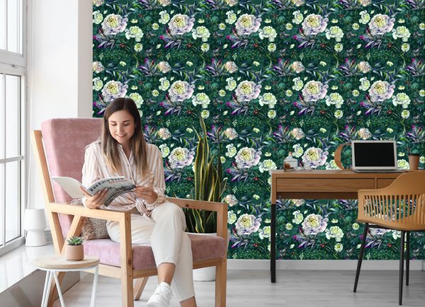 Behang Vintage Pioenrozen Bloemen - Afbeelding 7