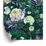 Behang Vintage Pioenrozen Bloemen