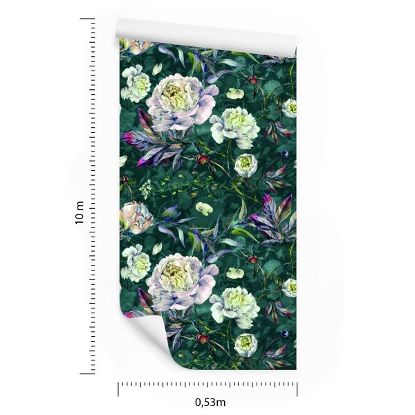 Behang Vintage Pioenrozen Bloemen - Afbeelding 8