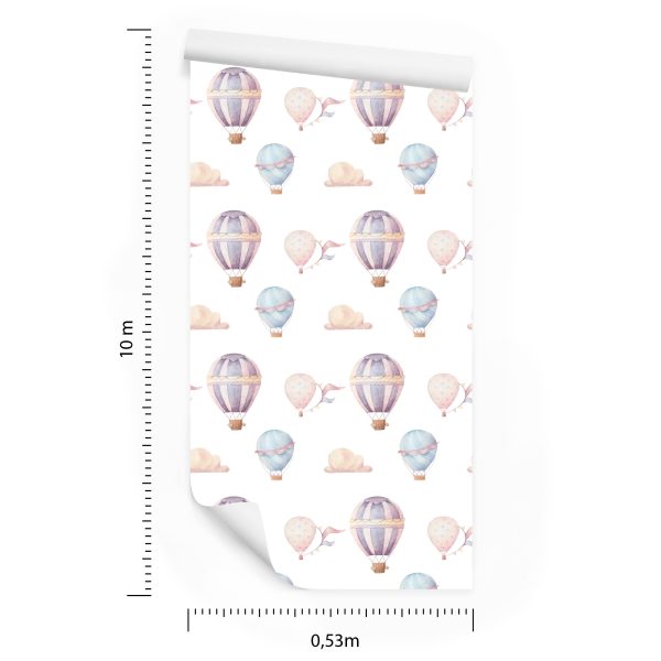 Behang Pastelkleurige Wolkballonnen Voor In De Babykamer - Afbeelding 8