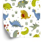 Behang Dinosaurussen Hart Stippen