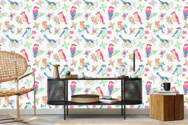 Behang Veelkleurige Vogels - Afbeelding 5