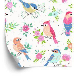Behang Veelkleurige Vogels