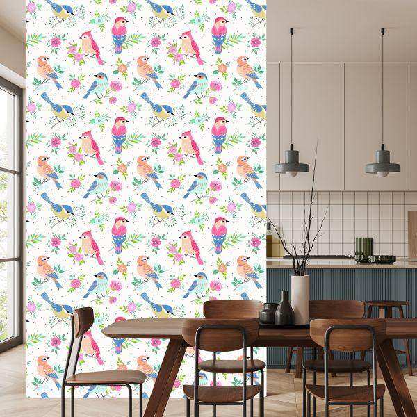 Behang Veelkleurige Vogels - Afbeelding 4