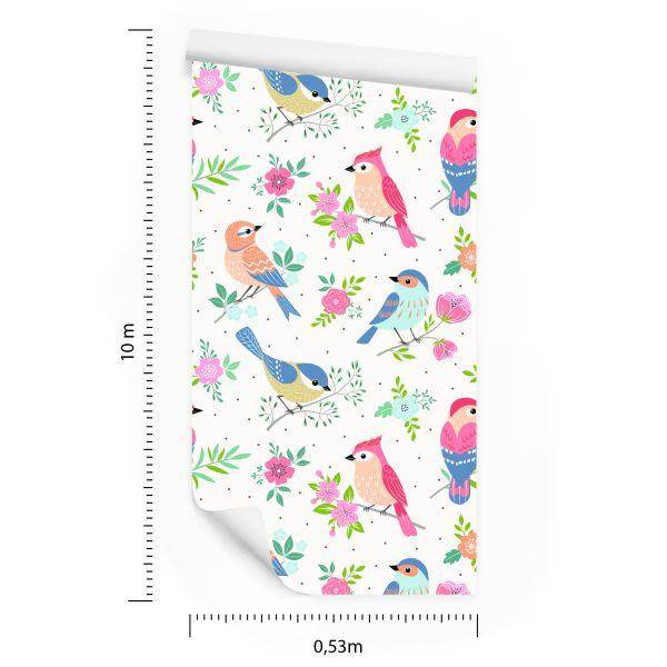 Behang Veelkleurige Vogels - Afbeelding 8
