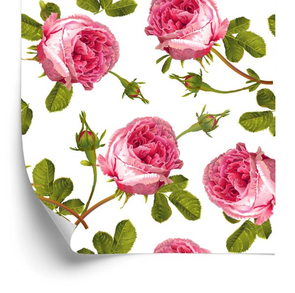 Behang Rozen Met Bladeren