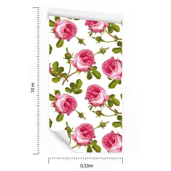 Behang Rozen Met Bladeren - Afbeelding 8