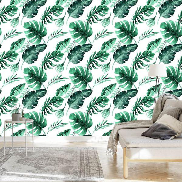Behang Prachtige Exotische Bladeren - Afbeelding 3
