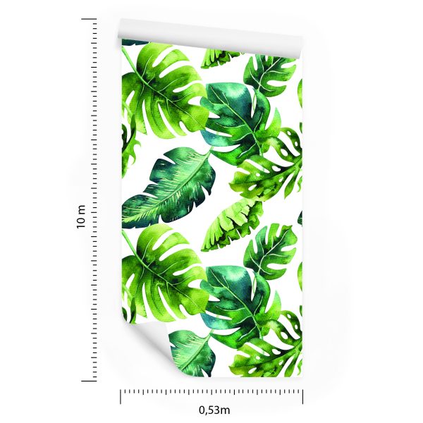 Behang Tropische Bladeren In Groene Tinten - Afbeelding 8