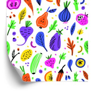 Behang Voor De Keuken - Kleurrijke Groenten En Fruit