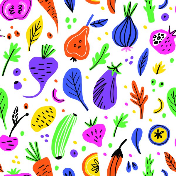 Behang Voor De Keuken - Kleurrijke Groenten En Fruit - Afbeelding 2