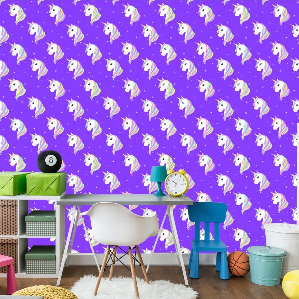 Behang Voor Kinderen - Eenhoorns Op De Achtergrond Van Sterren - Afbeelding 4