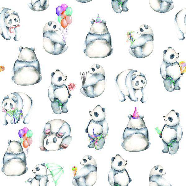 Behang Voor Kinderen - Blije Panda's - Afbeelding 2