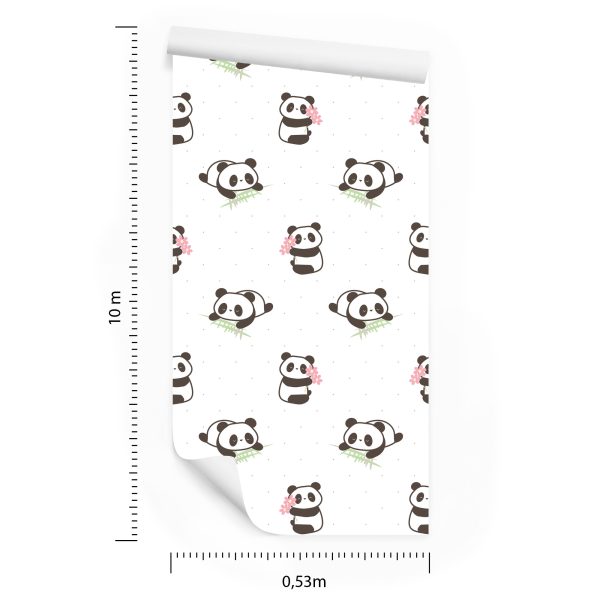 Behang Panda's Met Bloemen - Afbeelding 8