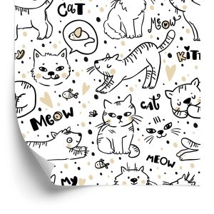 Behang Voor Kinderen - Kittens, Muizen En Vissen