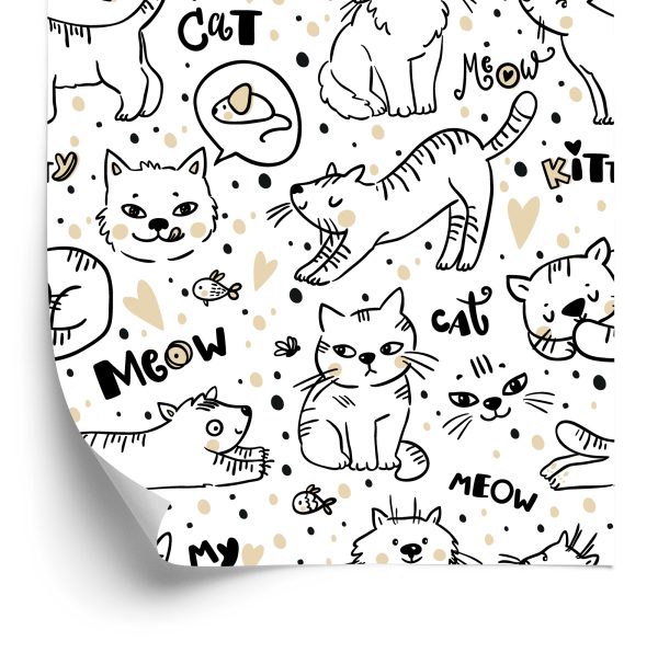 Behang Voor Kinderen - Kittens, Muizen En Vissen