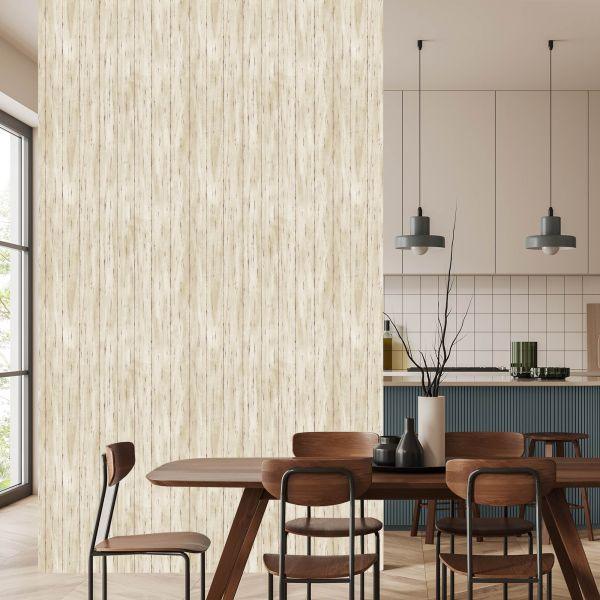 Behang Heldere Houten Planken - Afbeelding 4