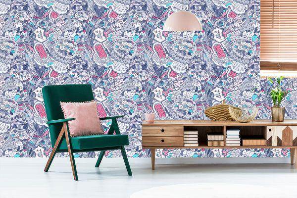 Behang Graffiti In Pastelkleuren - Afbeelding 6