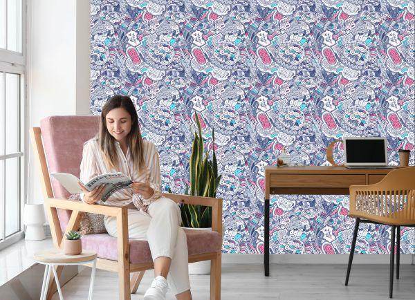 Behang Graffiti In Pastelkleuren - Afbeelding 7
