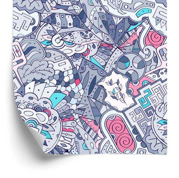 Behang Graffiti In Pastelkleuren