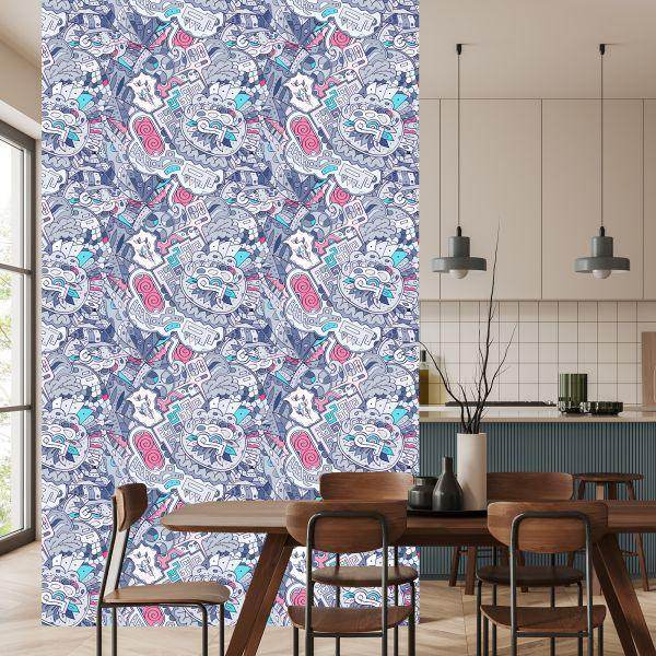 Behang Graffiti In Pastelkleuren - Afbeelding 4