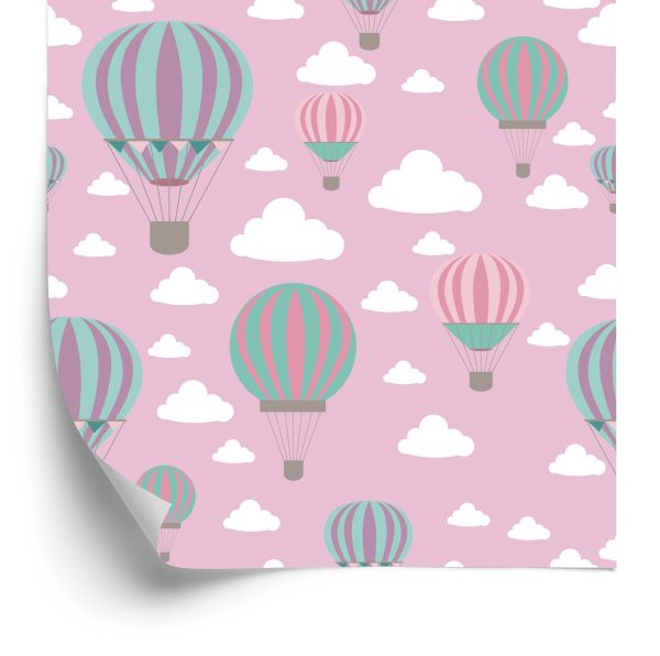 Behang Kleurrijke Ballonnen In De Wolken