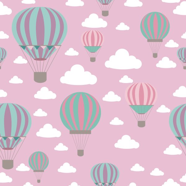 Behang Kleurrijke Ballonnen In De Wolken - Afbeelding 2