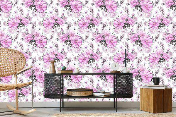 Behang Modieuze Rozen In Pastelkleuren - Afbeelding 5