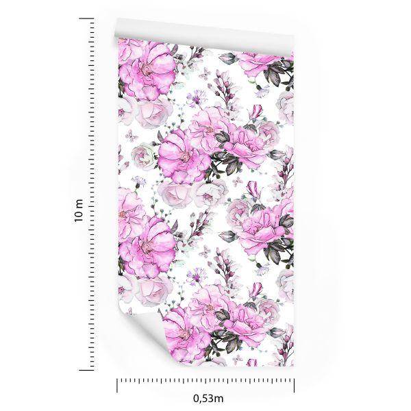 Behang Modieuze Rozen In Pastelkleuren - Afbeelding 8