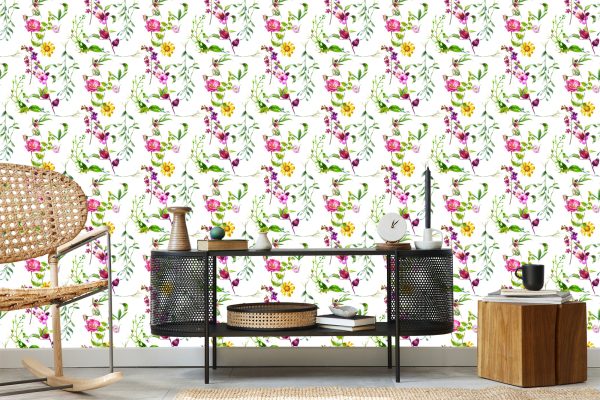 Behang Veld Bloemen - Afbeelding 5