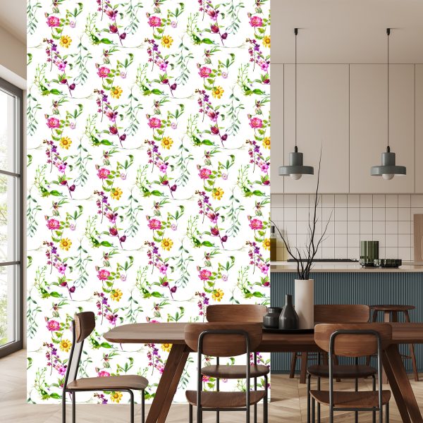 Behang Veld Bloemen - Afbeelding 4