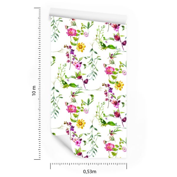 Behang Veld Bloemen - Afbeelding 8