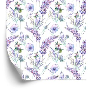 Behang Paarse Lavendelplanten