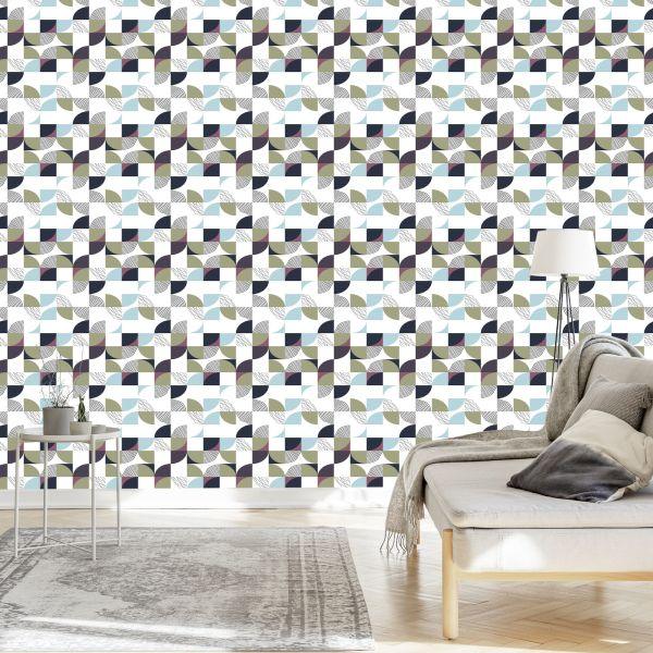 Behang Kleurrijke Geometrische Abstractie - Afbeelding 3