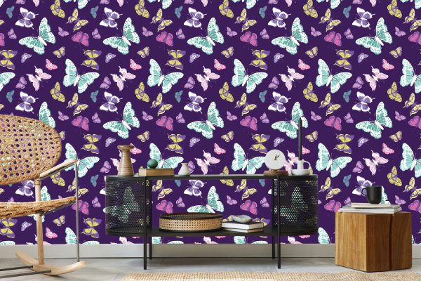 Behang Kleurrijke Natuurvlinders Voor De Babykamer - Afbeelding 5
