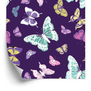 Behang Kleurrijke Natuurvlinders Voor De Babykamer