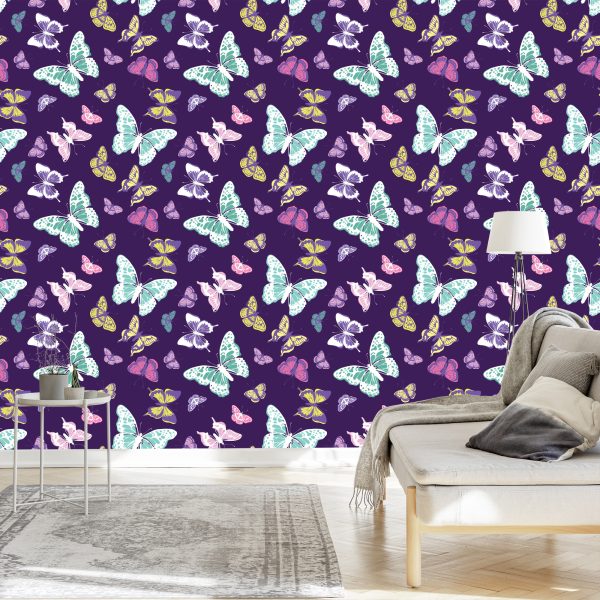 Behang Kleurrijke Natuurvlinders Voor De Babykamer - Afbeelding 3