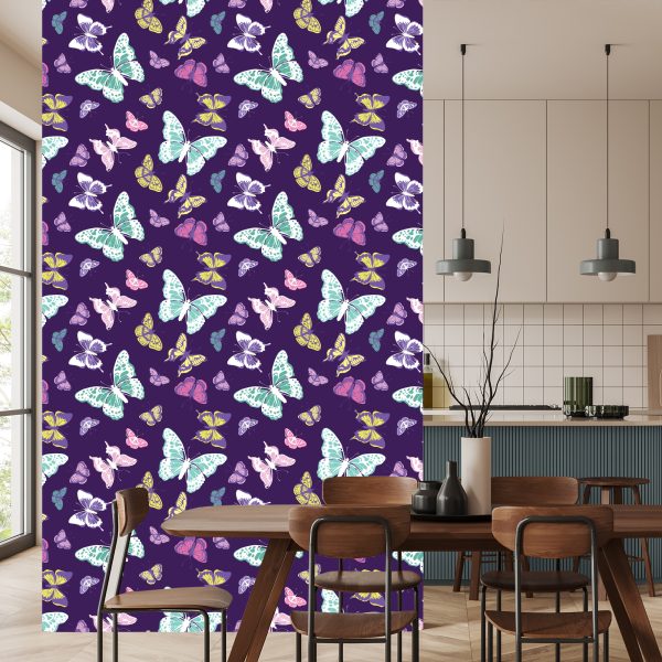 Behang Kleurrijke Natuurvlinders Voor De Babykamer - Afbeelding 4