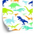 Behang Kleurrijke Dinosaurussen Kinderkamer