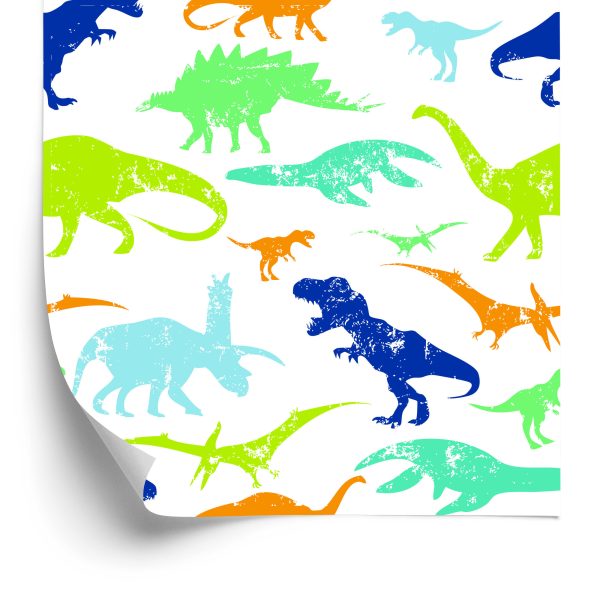 Behang Kleurrijke Dinosaurussen Kinderkamer