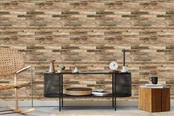 Behang Houtstructuur Planken Voor Slaapkamer - Afbeelding 5