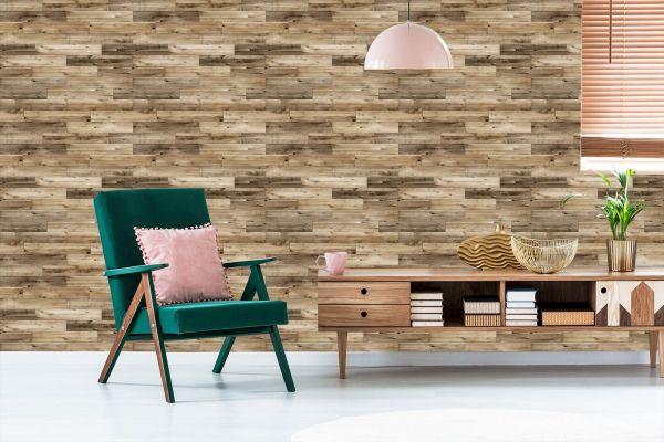 Behang Houtstructuur Planken Voor Slaapkamer - Afbeelding 6