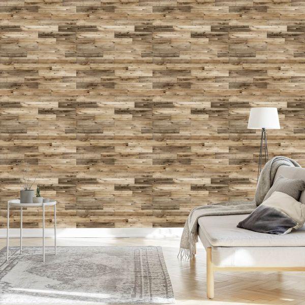 Behang Houtstructuur Planken Voor Slaapkamer - Afbeelding 3