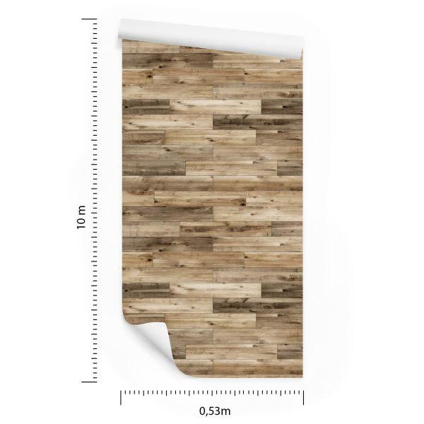 Behang Houtstructuur Planken Voor Slaapkamer - Afbeelding 8