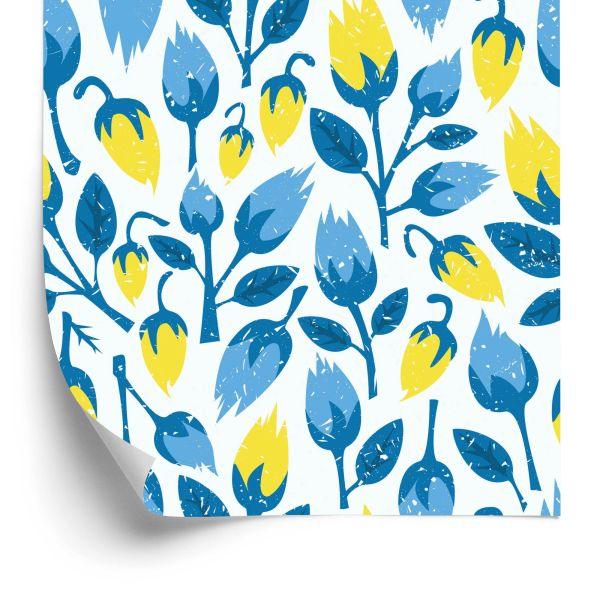 Behang Modieuze Bloemen In Retrostijl