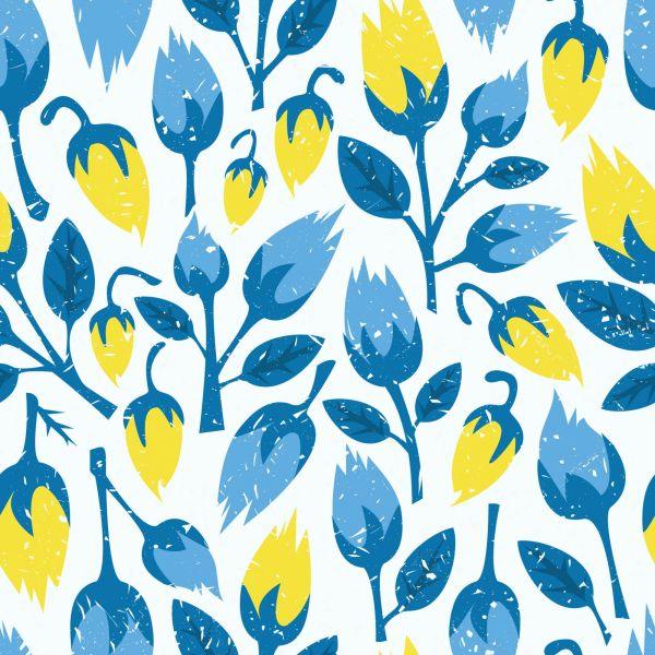 Behang Modieuze Bloemen In Retrostijl - Afbeelding 2