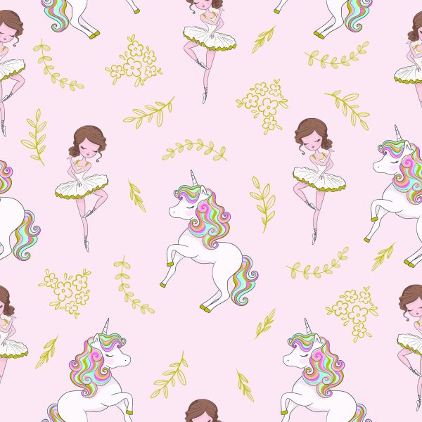Behang Voor Kinderen - Eenhoorns En Ballerina's - Afbeelding 2