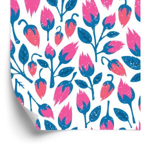 Behang Bloemen In Retrostijl